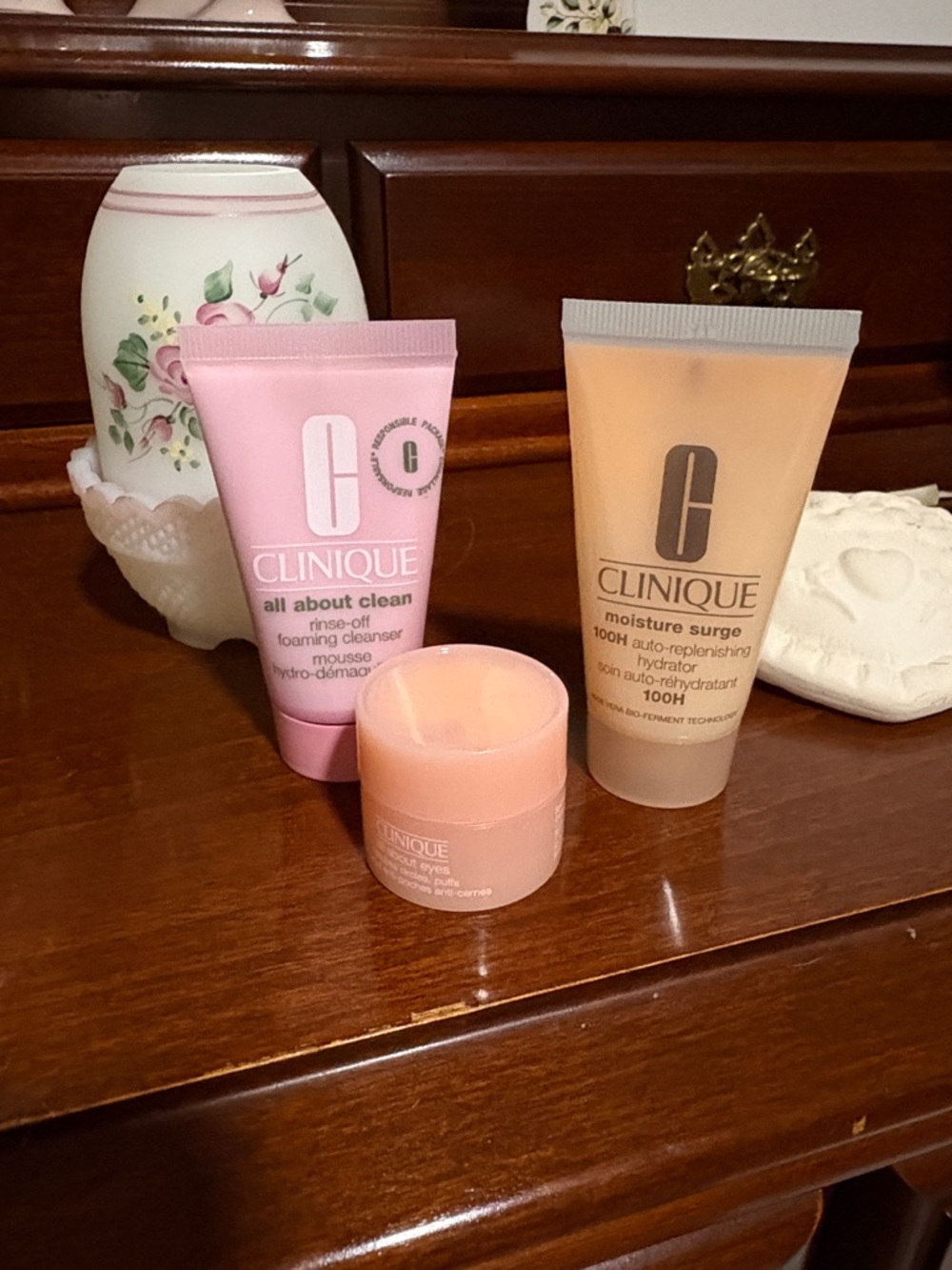 Clinique Pink & Peach Skincare Set — Cleanser, Moisturizer, Eye Cream